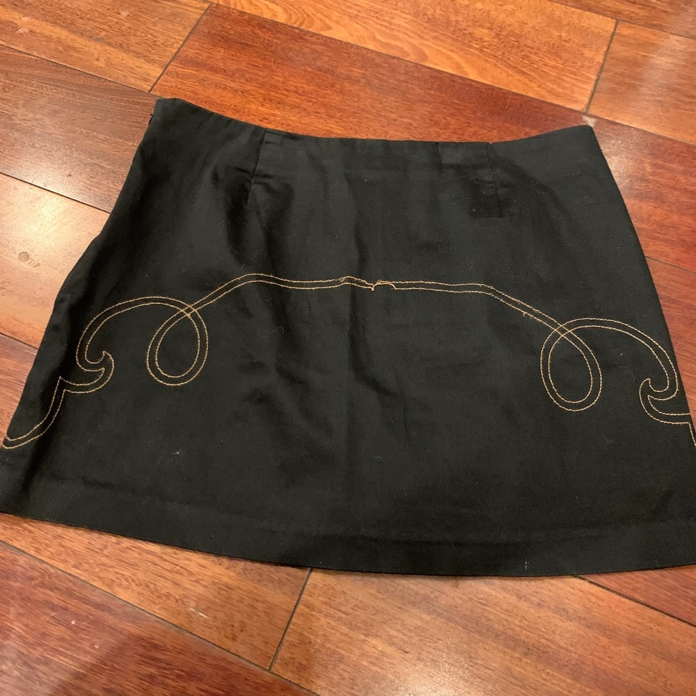 Womens Denim Mini Skirt Western Style Stiching Small